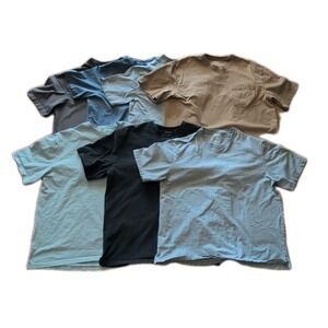 Lot of 7 Mens XL Duluth Trading Co. Solid Color T Shirts Longtail T Workwear